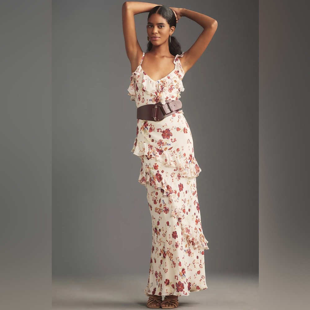 Let Me Be Sleeveless Ruffle Floral Maxi Dress - Picture 6 of 16
